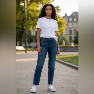 V19-69 Italia Skinny Cropped Jeans Womens 25 Blue Denim Raw Hem